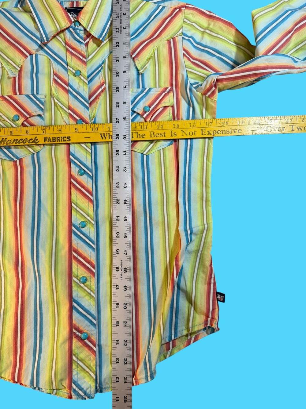Cruel Girl Women's S Multi-Color Striped Western Pearl Snap Long Sleeve Shirt - Picture 8 of 9
